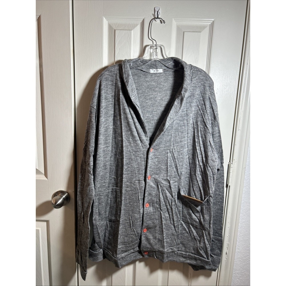 New Bode Men's MSZ Homme Gray Cardigan Front‎ Pocket Size XXL Grandpacore